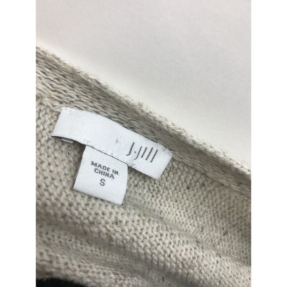J JILL Pullover Sweater Oatmeal Long Sleeves Boat Neck Silk Cotton Blend Small - Picture 7 of 8